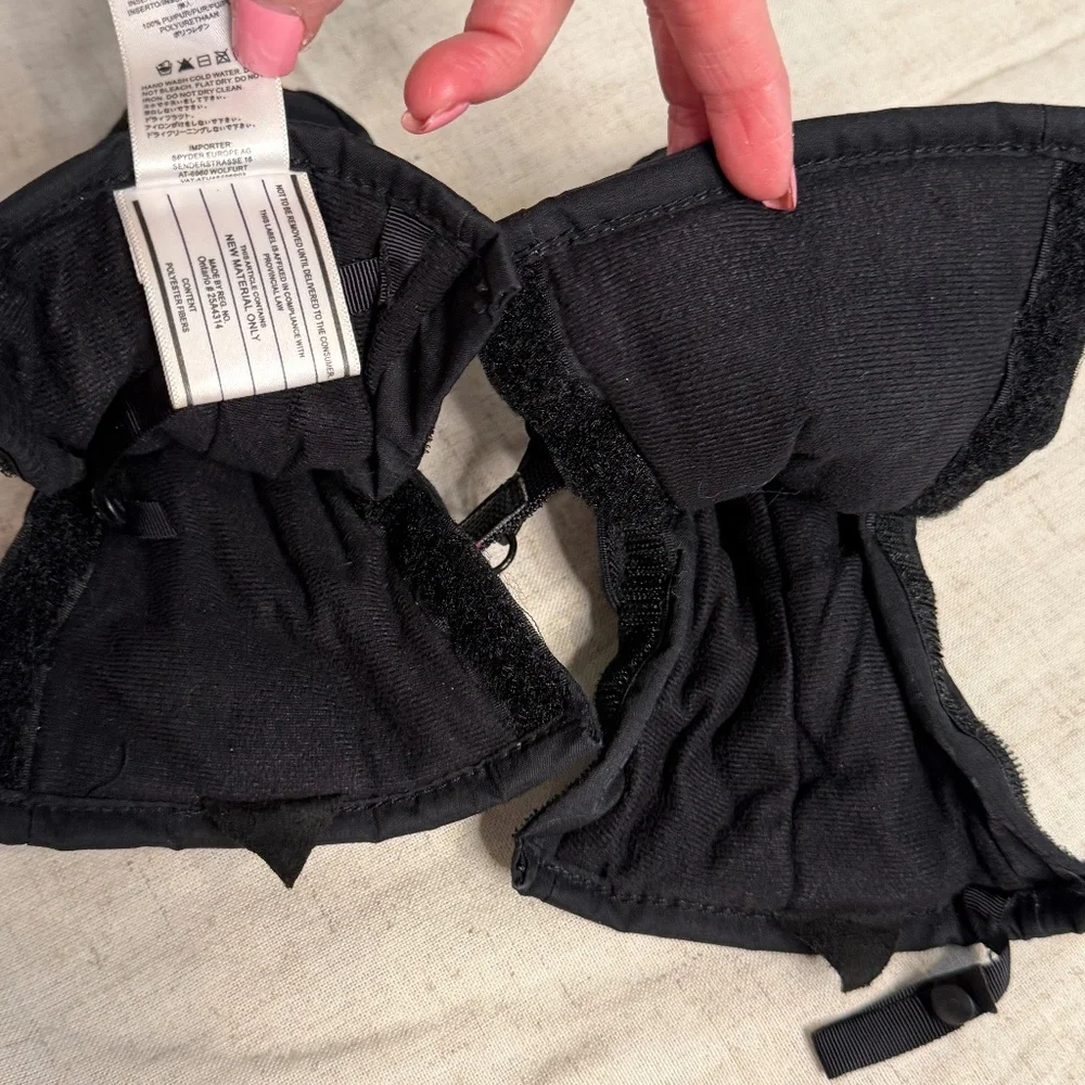 Spyder Mittens BLK Velcro sides SMALL